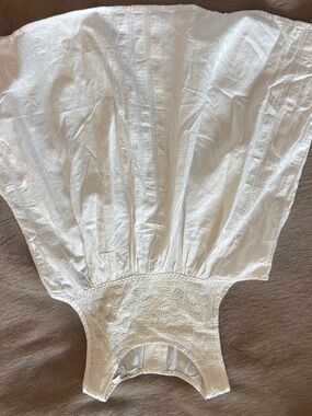 Madewell White Embroidered Cotton One-Piece Bodysuit